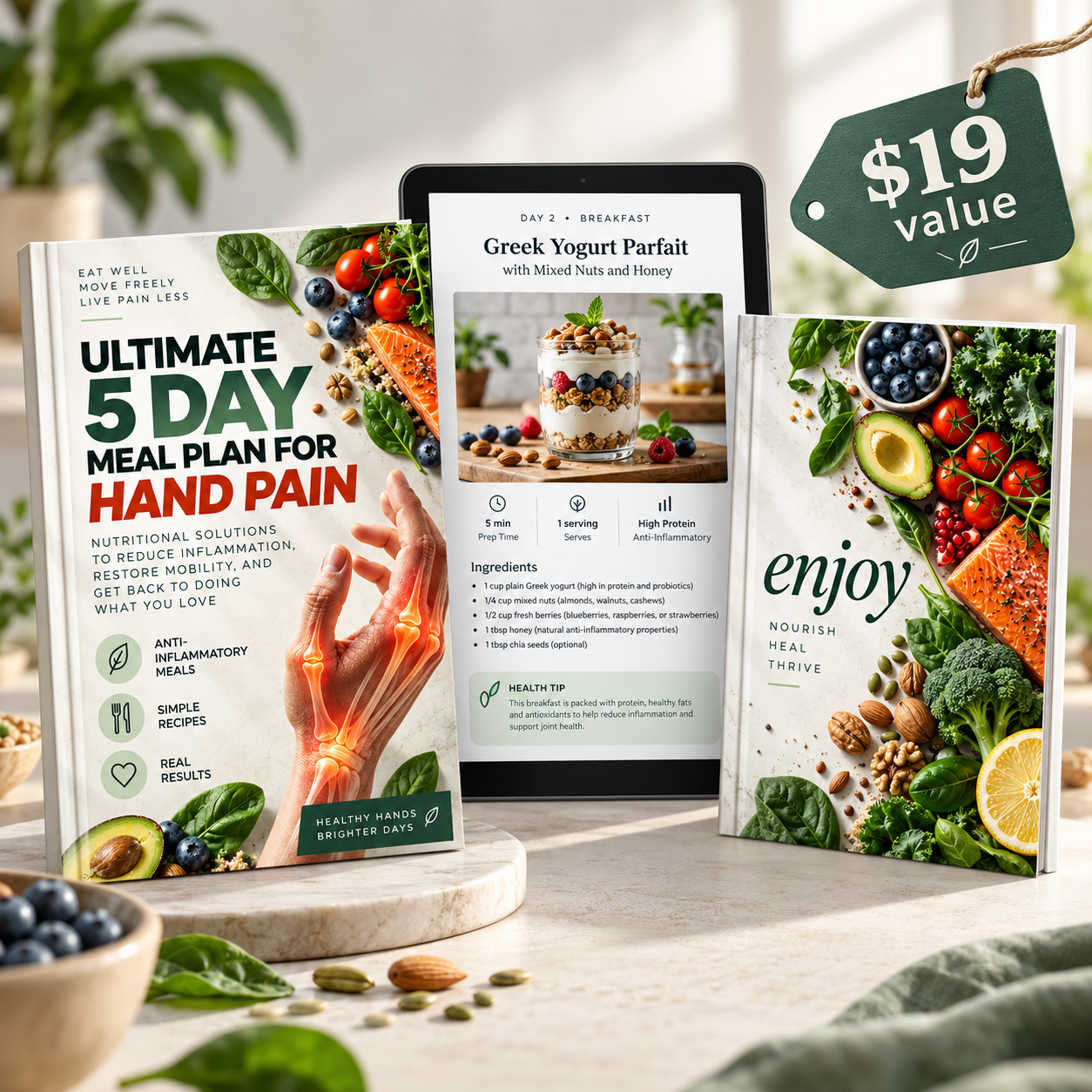 LUNOS™ EBOOK ULTIMATE 5 DAY MEAL PLAN FOR HAND PAIN (Instant Download)